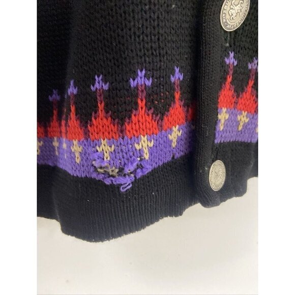 Vintage Norvyk by Ren-Dale Men M Wool Ski Nordic Cardigan Sweater Fair Isle - Picture 5 of 6